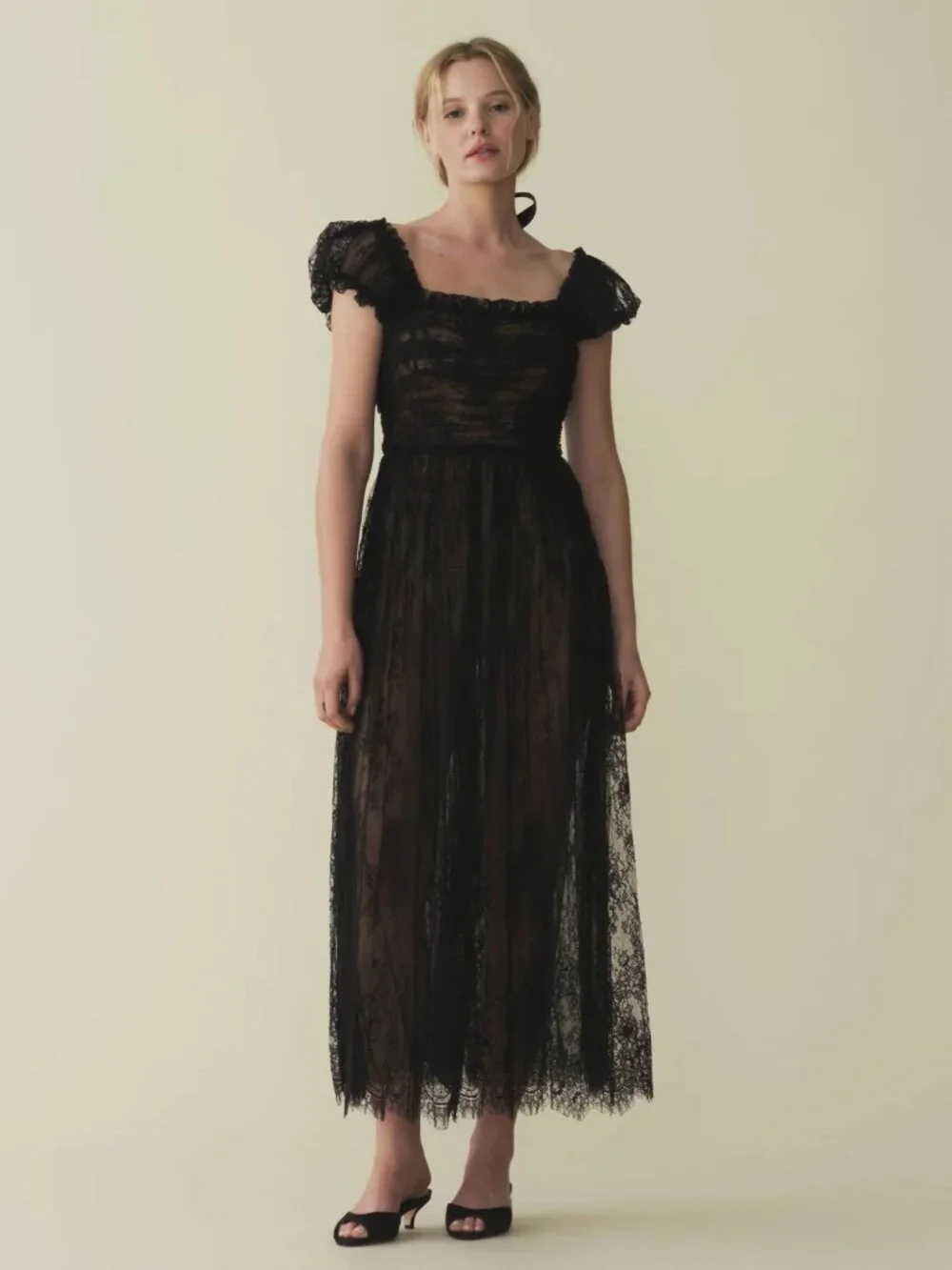 Dôen 'Pamelina' Lace maxi dress, black, S - Picture 3 of 9